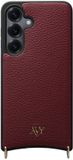 AVY Leren Hoesje geschikt voor Samsung Galaxy S25 Plus / S24 Plus | Compatibel met MagSafe | Leather Case | Back Cover | Haakjes voor koord | Burgundy