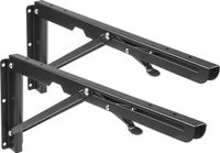 Maclean Brackets MC-876 Inklapbare Plankdrager set - 2 stuks - Metaal - Zwart - tot 50 kg