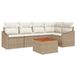 vidaXL Ensemble de banc de jardin 6 pièces beige et crème poly rotin