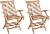 vidaXL Opvouwbare Tuinstoel Naturel Massief Teakhout
