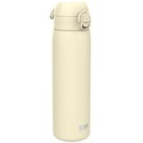 ION8 Lichtgewicht Stalen Kinderwaterfles, 400 ml/13 oz, Zonder Isolatie, Lekvrij, Makkelijk te Openen, Veilige Vergrendeling, Vaatwasserbestendig, Flipdop, Draaggreep, Duurzaam, Romig Wit