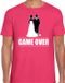 Bellatio Decorations Vrijgezellen Feest T-shirt - Heren - Game Over - Roze - Bachelor Party / Bruiloft - Hij Gaat Trouwen S