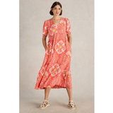White Stuff Lucy Robe Midi Imprimé Corail