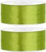 PartyDeco Cadeaulint - 2x - Lime - 2,5 cm x 25 meter - Satijn