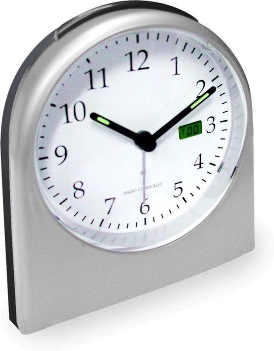 Technoline WT 755 - Wekker - Analoog - DCF-77 radiogestuurd - Snooze - Licht - Fluorescerende wijzers - Wit