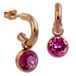 Amello VESOS51P Damescreolen, roestvrij staal, zirkonia, 2,0 cm, roze