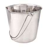 ProSelect Roestvrijstalen emmer met vlakke wand, duurzame emmer voor bevestiging aan hekken, kooien, kratten of kennels - ca. 15 cm, ca. 2 liter