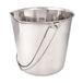 ProSelect Roestvrijstalen emmer met vlakke wand, duurzame emmer voor bevestiging aan hekken, kooien, kratten of kennels - ca. 15 cm, ca. 2 liter