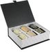 WDMT Coffret Cadeau avec 6 Bougies Parfumées - Set de Bougies de Luxe pour la Détente et l'Ambiance - Coffret Cadeau de Bougies Parfumées Noires de Luxe - Set de Bougies en Six Parties - Coffret Cadeau - Cadeau Cadeau - Pack Cadeau - Noir
