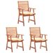 VidaXL Fauteuils de jardin, set de 4, avec coussins, bois d'acacia massif, crème