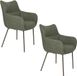 Housecraft living Jacques Eetkamerstoelen Armleuning Groen - Set van 2