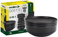 Brunner Odette Double Black 6 in 1 - set de vaisselle en mélamine (7 pièces)