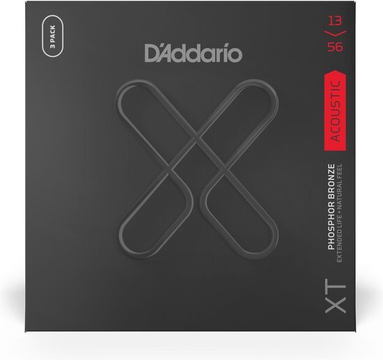 D'ADDARIO XTAPB1356, XT Akoestische Fosforbrons, Medium, 13-56, 3 Sets