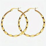 Lucardi Dames Oorringen goldplated 50mm