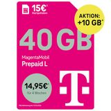 Telekom MagentaMobil Prepaid L met 25 GB high-speed volume | 5G/LTE Max & Allnet Flat in alle Duitse netwerken | ongebruikt gegevensvolume verder gebruiken | EU Roaming & Hotspot Flat | 15 EUR