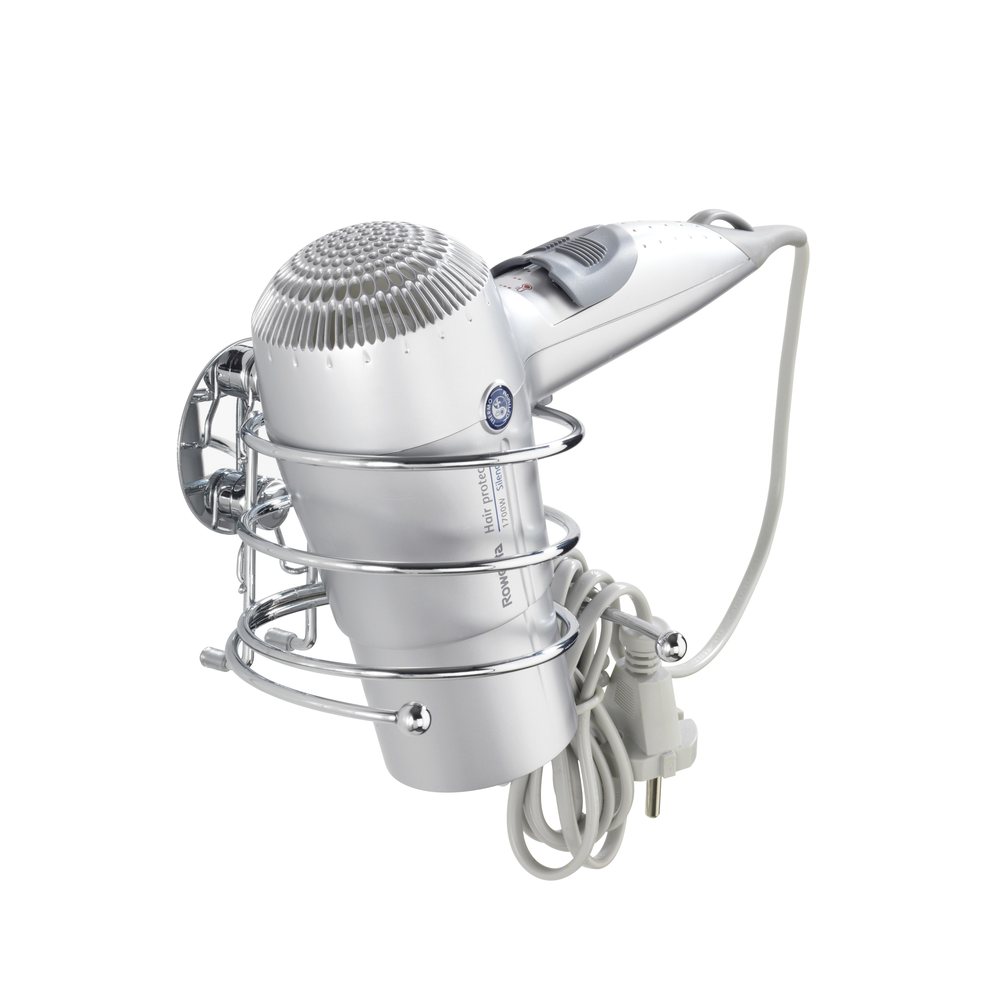 WENKO Turbo-Loc hair dryer holder - fixing without drilling - chrome