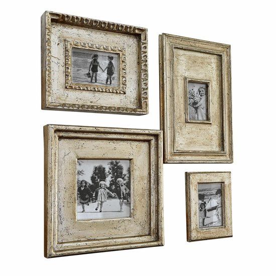 LOBERON Fotolijst set van 4 Holny antiekzilverkleurig