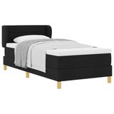vidaXL Boxspring bed met matras en hoofdeinde Zwart 90 x 200 cm Stof