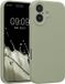 kwmobile hoesje geschikt voor Apple iPhone 17 - TPU backcover met siliconen coating - Smartphone case in grijsgroen