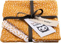 Briljant Baby Hydrofiele Monddoekjes Minimal Dots (3-pack) - Oker