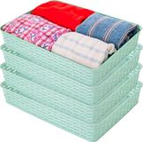 Hega Hogar Opbergmandje/ladeverdeler - 4x - mintgroen - 4.5 liter - kunststof - 26 x 35 x 6 cm