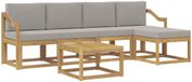vidaXL - Buiten - bank - set - 6 - st - Wit - en - Lichtgrijs - Polyester