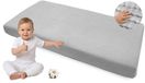 Medi Partners Hoeslaken Mousseline 60x120 cm Babybedlaken Kinderbed Hoeslaken 100% Katoen - Mousseline Beddengoed Babymatras Slaapzak Babybed(Grijs)
