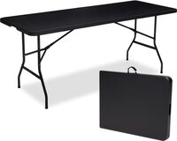 Brixy Inklapbare Tafel - Vouwtafel - 180 x 70 x 74 cm - Campingtafel - Tuintafel - Draagbaar - Zwart