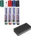Merkloos Creativ Company B.V. Whiteboard stiften 4x gekleurd - en een whiteboard wisser - complete set