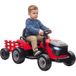 Tracteur électrique pour enfants avec remorque amovible rouge, voiture électrique à batterie, télécommande 2,4g, dimensions 139x58x55cm, jouet de conduite pour garçons et filles.