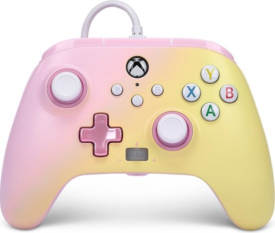 Power A Afstandsbediening met kabel, audio-uitgang en programmeerbare toetsen Pink Lemonade voor Xbox One en Xbox Series X