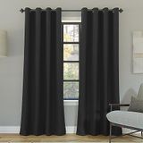 Sun Zero Nordic 2-Pack Theater Grade Ruisonderdrukkende Extreme 100% Verduisterende Tule Gordijn Panel Paar, 52" x 63", Kolen