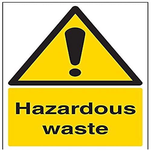 V Safety VSafety waarschuwingsbord voor gevaarlijke afvalstoffen - 200mm x 300mm - Zelfklevende vinyl