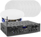 Power Dynamics PV240BT Geluidsinstallatie met Bluetooth en 8x NCSP5 Plafondspeakers