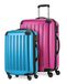 HAUPTSTADTKOFFER Alex 2-delige kofferset harde schaal glanzend, middelgrote koffer 65 cm + handbagage 55 cm, 74 + 42 liter, TSA, magenta-cyaanblauw