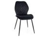 Chaise en velours polyester noir piètement acier noir mat