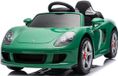 Sun Baby Porsche Carrera GT Elektrische Kinderauto Accuvoertuig 12V - Afstandsbediening, MP3, Openende Deuren - Groen