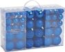 G. Wurm Gmbh + Co. Kg Boules de Noël - 100 pièces - bleu - plastique - brillant-mat-pailleté - 3-4-6 cm