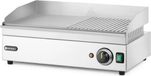 HENDI Bakplaat half geribbeld – roestvast staal – traploos instelbaar – 527x404 mm