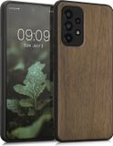 kwmobile telefoonhoesje geschikt voor Samsung Galaxy A53 5G - Backcover van hout in donkerbruin