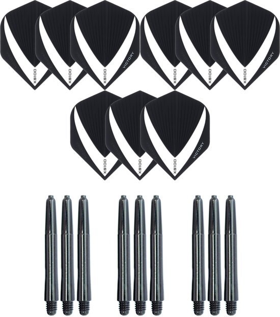 Dragon Darts 3 sets 9 stuks Super Sterke â€“ Wit/Clear - Vista-X â€“ darts flights â€“ inclusief 3 sets 9 stuks - medium - darts shafts