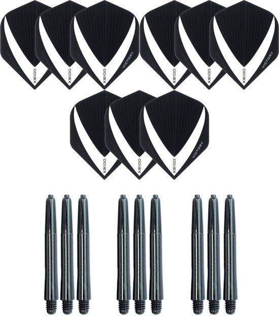 Dragon Darts 3 sets 9 stuks Super Sterke – Wit/Clear - Vista-X – darts flights – inclusief 3 sets 9 stuks - medium - darts shafts