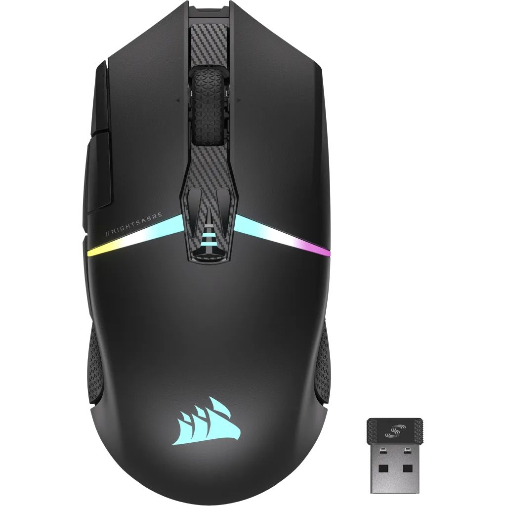Corsair Nightsabre - Wireless Gaming Mouse - 26000 DPI - RGB - Black