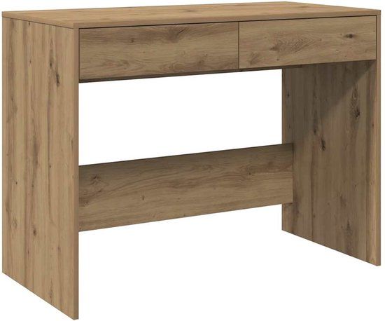 vidaXL Bureau 101x50x76,5 cm bewerkt hout artisanaal eikenkleur
