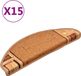 vidaXL Tapis d'escalier auto-adhésifs 15 pièces Beige