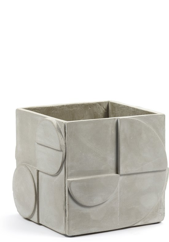 Serax Bloempot Pot Seventies Grijs-Beton-Naturel Vierkant H 20 x 22 x 22cm