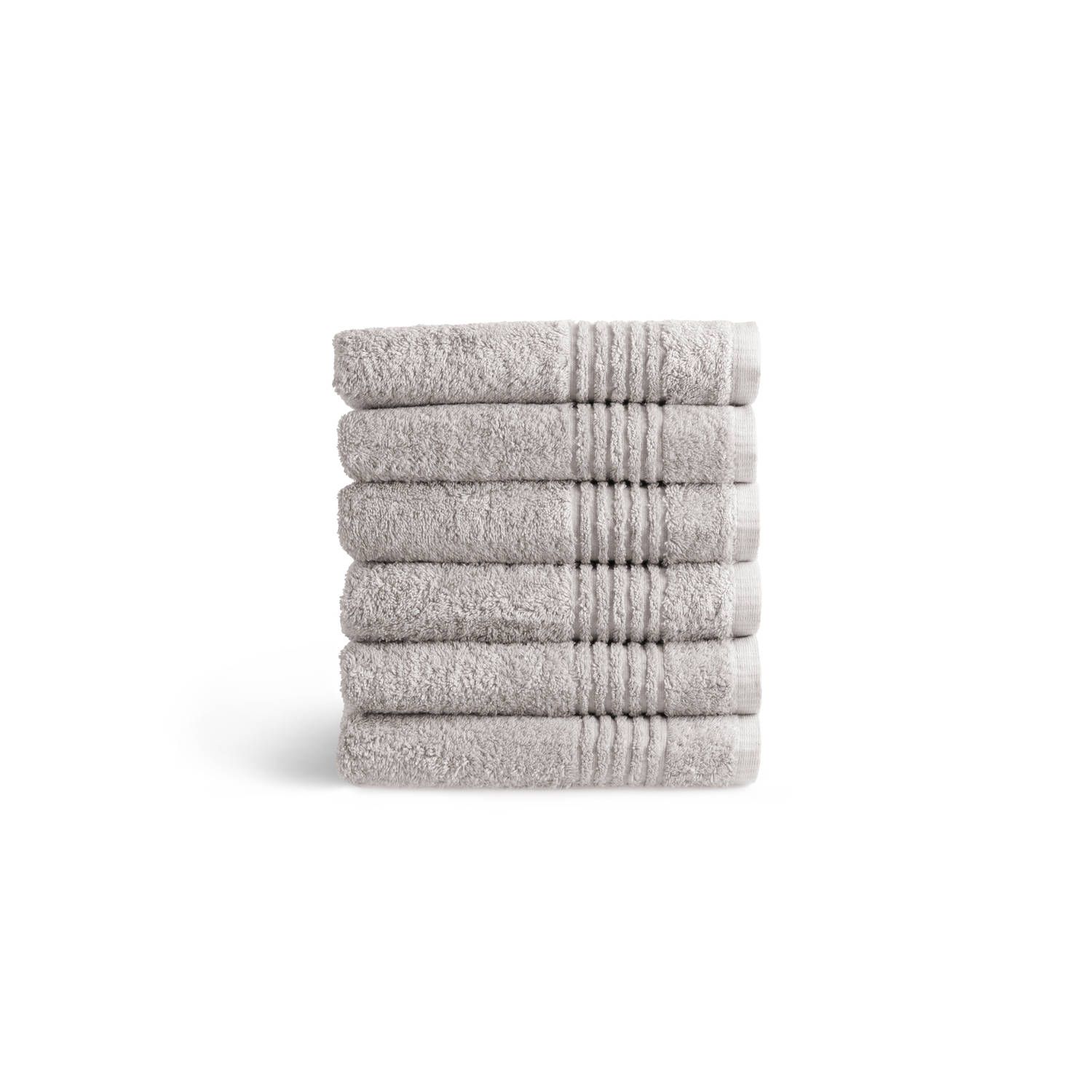 SeaShell supreme handdoek - 6 stuks - 50x100cm - light grey - 650 gram/m2 - 100% egyptisch katoen