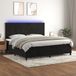 Maison Exclusive - Lit boxspring avec matelas et éclairage LED, noir, 200x200 cm, velours