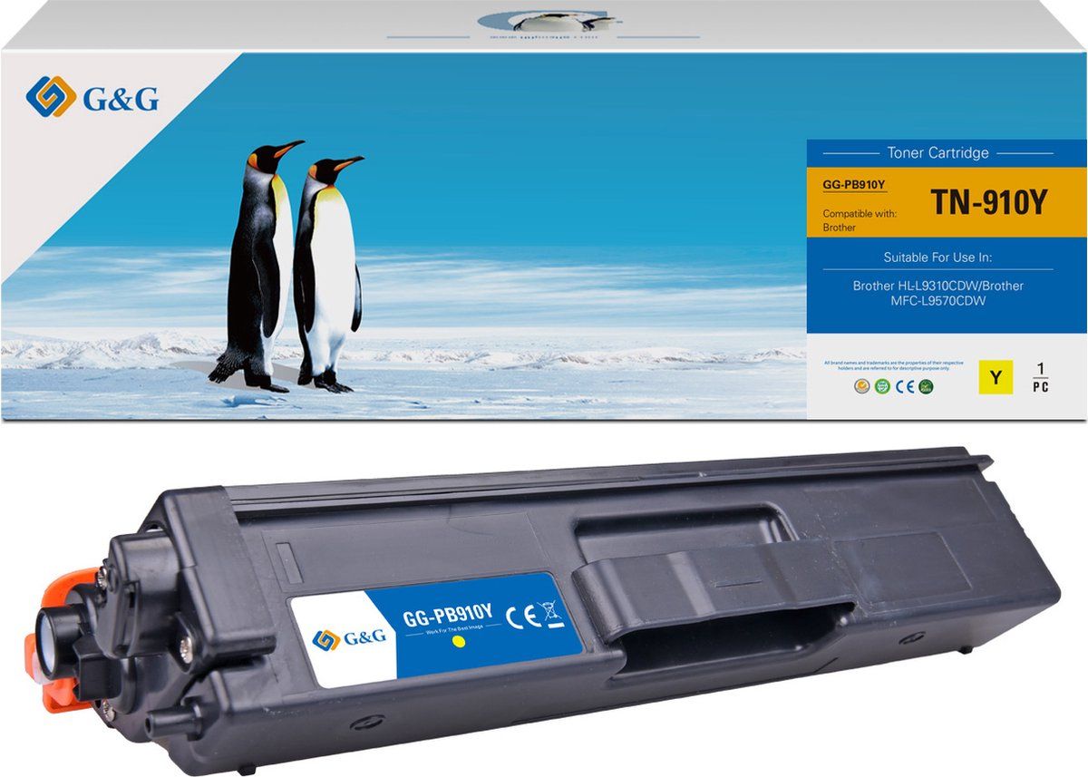 G&G TN910Y toner Compatibel met Brother TN-910 Tonercartridge Geel