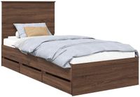 vidaXL Bedframe met lade Bruin Eiken 75 x 190 cm Ingenieurshout